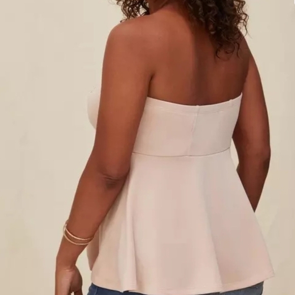 Torrid Strapless Blush Peplum Top - Picture 3 of 3